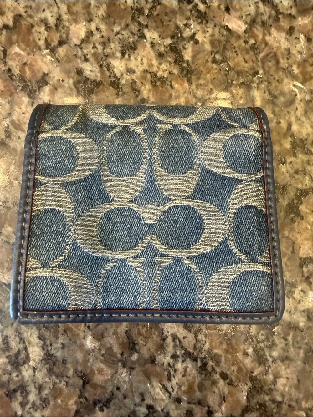 Coach Denim Bifold Wallet w/Zip Coin Pocket, ID Window & Cards CherryL2481/CAA86